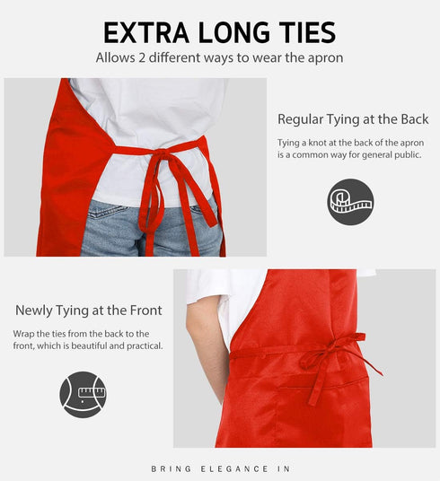 Syntus 2 Pack Adjustable Bib Apron, Waterdrop Resistant with 2 Pockets for Cooking Kitchen