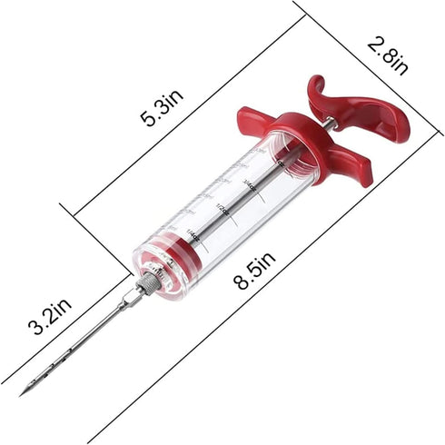 Meat Injector Syringe with 3 Marinade Injector Needles for BBQ Grill, Portable Turkey Injector Kit