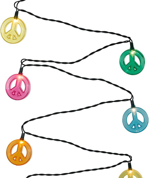 Kurt Adler 10 Multicolored Peace Sign Light Set