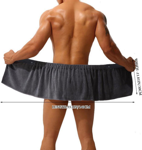 LipLopBest Men Boys Soft Wearable Bath Towel Short Pants Adjustable Mircofiber Towel Pool Beach Spa Bathing Shower