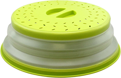 Dependable Industries' 2-in-1 Collapsible Microwave Splatter Guard Cover & Vegetable Washing Colander