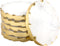 Set of 6 Real Marble Coasters with Golden Borders, decoratice White &
