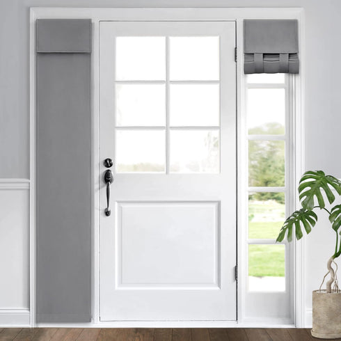 HOMEIDEAS Side Door Curtains for Small Windows, 2 Panel Privacy Covering for Glass Door, Grey