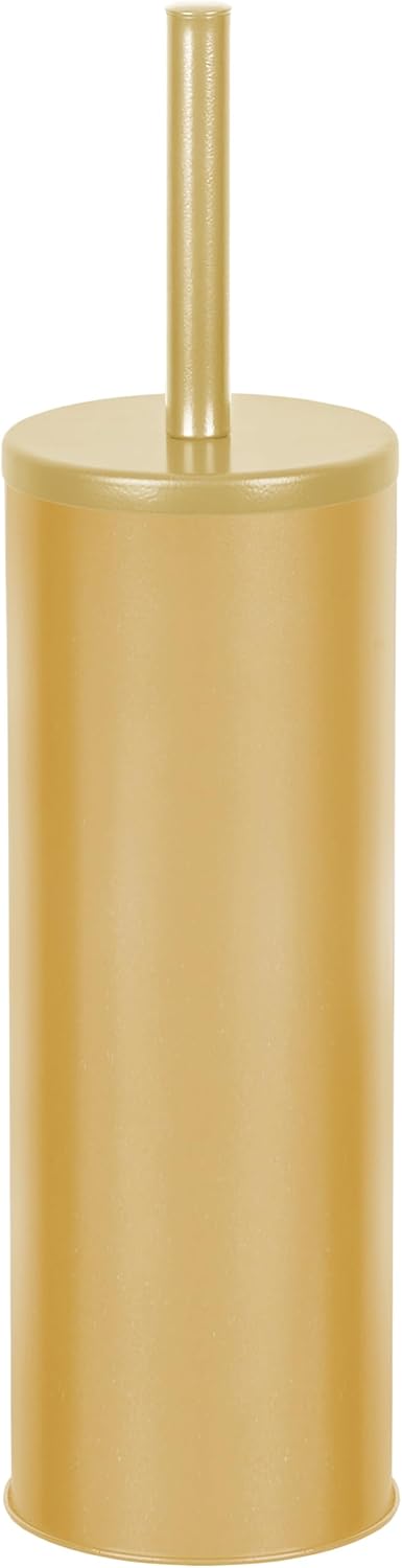 Deep & Sturdy Toilet Bowl Brush with Holder - Durable Scrubbing Bathroom Cleaner - Household Supplies, Gold