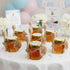Set 60 Pack 1.5oz Adabocute Mini Honey Jars with Dipper - Hexagon Honey Pot with Gold Lid, Bee Pendants, Jutes, Gold