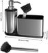 Kitchen Dish Soap Dispensers, Bathroom Soap Dispensers with Storage and Brush, Stainless Steel Sink Organizer with Caddy, Sponge Holder for Countertop Kitchen Bathroom