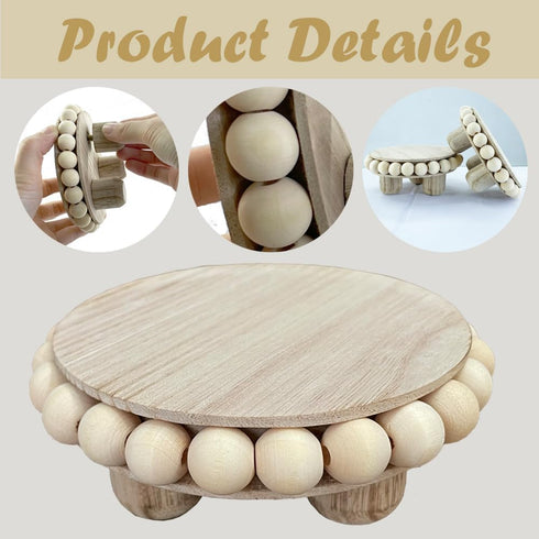DEMULANS 3 4 Inch Brown-3pack) Pcs Small Wood Risers for Display,Mini Wooden Round Riser Famrhouse Pedestal Decor