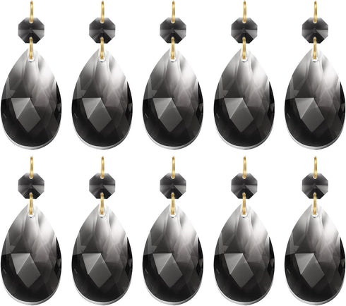 PATIKIL Teardrop Crystal Chandelier Pendants Beads, 10 Pack 60mm Length 38mm Chandelier