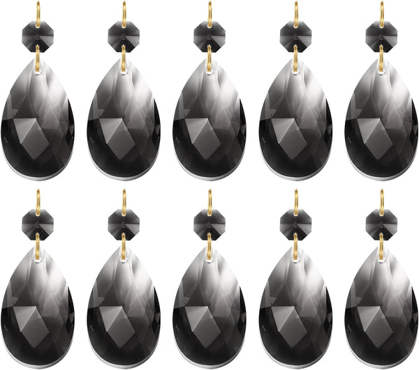 PATIKIL Teardrop Crystal Chandelier Pendants Beads, 10 Pack 60mm Length 38mm Chandelier