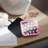 Cute Black Skulls with Bows on Pink Zebra-Soft Coasters, 3dRose cst_61793_2, Set of 8