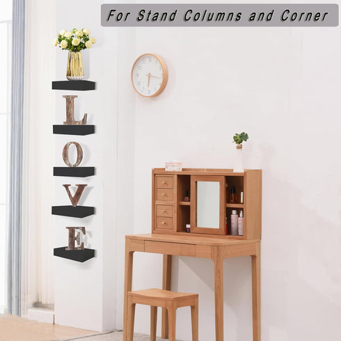 6 inch Set 5 HAO Small Floating Shelf Wall Mounted Mini Hanging Display Shelves for Living Room Bedroom Bathroom