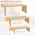 Varbonia Set 2 3-Tier 6 Pack) Wood Display Risers - x Rectangular Stands, Layered Aesthetic Shelves for Cupcakes