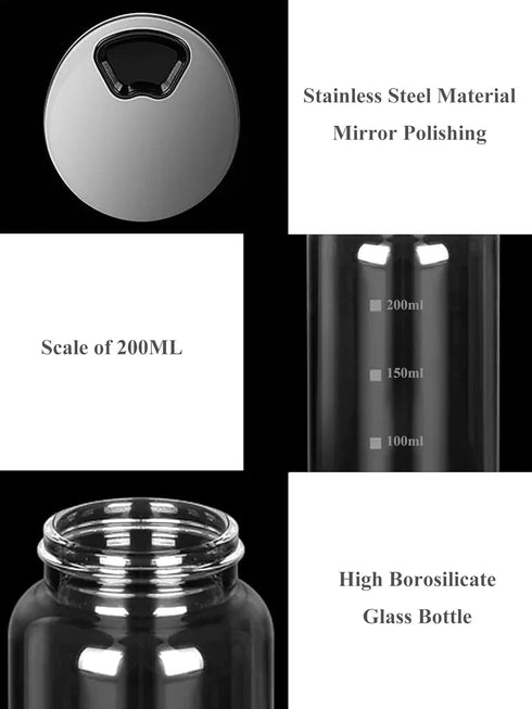 7 oz Salt Pepper Shakers, Adjustable Outlet Holes, Clear Glass Spice Bottles for Kitchen Decor and Home Accessories