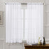 MYSTIC-HOME Sheer Curtains White 45 Inch Length, Set of 2 Rod Pocket Voile Drapes for Living Room, Bedroom