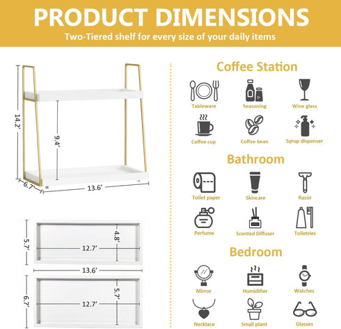 2087 Countertop, 2 Countertop, Coffee Bar Organizer for Multifunctional Coffee Station Organizer for Accessories