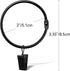 24 Pack 2 Inches Black Curtain Rings with Clips, Openable Drapery Metal Clip Hangers for Windows Rods