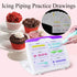 Icing Piping Nozzles Practice Drawings, Cake Pastry Beginner Practice Paper for Fondant Decorating, 23 Patterns