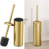 BESy Toilet Brush and Holder, Toilet Cleaner Bowl Set with Two Brush