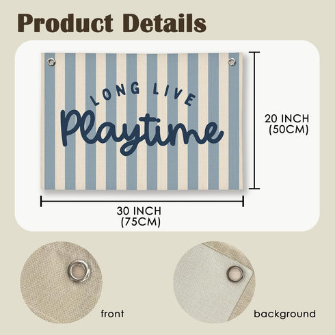 ShowDraven 20x30 Inch Playroom Wall Decor, Toddler Playroom Decor Hanging Linen Banner,Play Room Wall Decor for Nursery