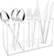 Rainmae Acrylic Cutlery Storage Organizer, Plastic Utensil Holder for Kitchen Countertop Organization, Holds Silverware