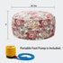 Magpie Fabrics D20 xH9, Indoor/Outdoor Inflatable Stool Ottoman Pouf, Water Repellent Round Footrest Footstool