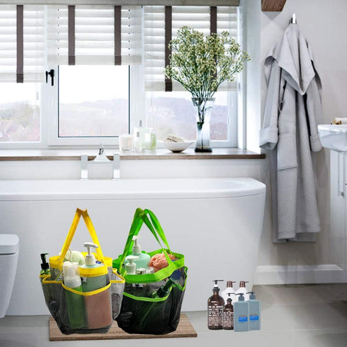 SPINFOX 2 Pack Mesh Shower Caddy, Quick Dry Shower Tote Bag with 2 Handles for Bathroom Accessories