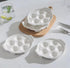 Bamboo's Grocery LoKii 2 Pack Ceramic Escargot Dish, 6 Holes Snail Dish with Handles, White, 6 Inches