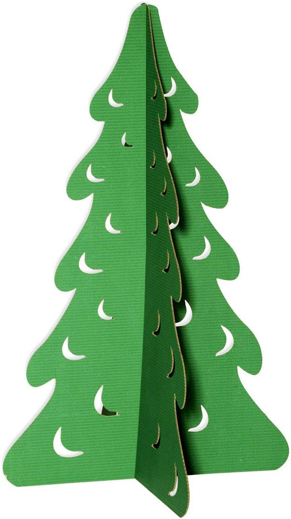 Andersons 4' Green 3D Cardboard Pine Tree Life-Size Christmas & Holiday Dcor