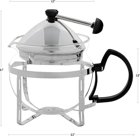 OVENTE Glass Teapot with Removable Stainless-Steel Infuser, 17oz Borosilicate Glass Tea Maker for Everyday Use