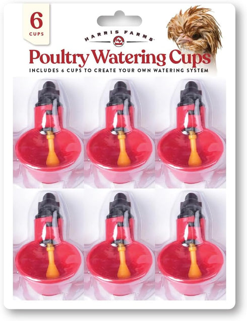 Harris Farms Chicken Water Cups, Gravity-Fed Poultry Drinkers for Up to 12