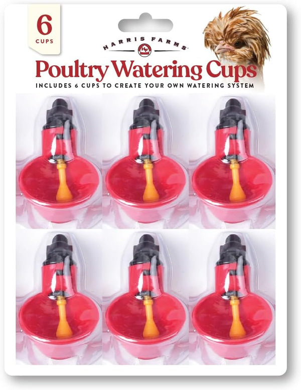 Harris Farms Chicken Water Cups, Gravity-Fed Poultry Drinkers for Up to 12