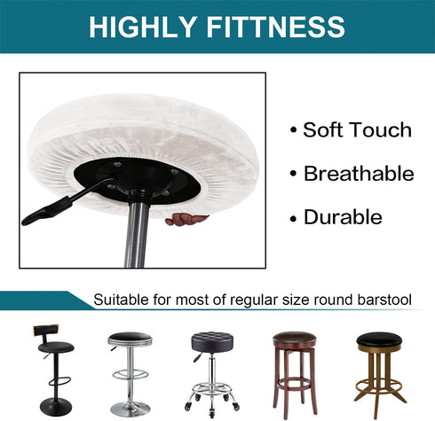 GAMUKAI 2 Pack 14"-16", Counter, Round Bar Stool Covers Stretchable Round Vanity Stool Cover, Fits Diameter Elastic Hem
