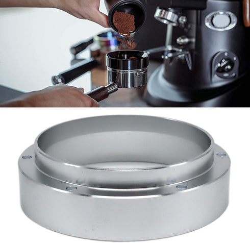 1pc Espresso Dosing Funnel, Aluminum Coffee Dosing Ring for Home Coffee Bar (51mm, Silvery)