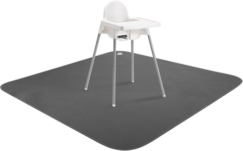 Linkidea 39'' 39'' Vegan Leather High Chair Mat for Floor, x Portable Ground Protector for Feeding Chair, Reusable Easy