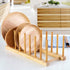 Lawei 4 Pack Bamboo Dish Drying Rack, Plate Rack Stand for Kitchen Cabinet Organizer