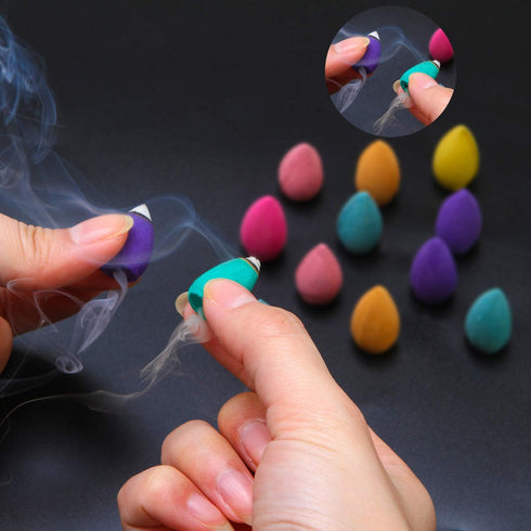 Aneco 180 Pieces Backflow Incense Cones, 10 Mixed Natural Scents Including Rose, Jasmine, Lily, Mint, Lavender