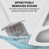 Toilet Bowl Brush and Holder Set with 2 Types of Brushes, Rubber & Silicone, Wall Mount Holder, Gray