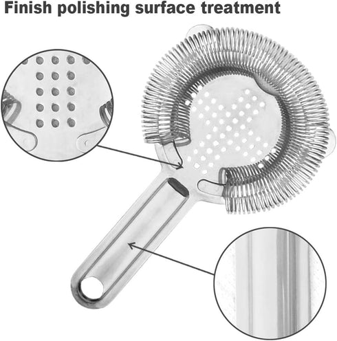 Hawthorne Stainless Steel Cocktail Strainer, Bar Tool Drink Strainer for Bartenders and Mixologists