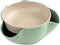 Double Dish Pistachios Bowl, Snack Serving Bowl for Peanuts, Pistachios, Cherries, Edamame, Fruits, Candy (Green)
