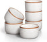 Ramekins Set of 6, 6 oz Oven Safe Porcelain Ramekins, Mini Cheesecake Pans, Dipping Sauce Bowls - Vanilla White