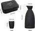 Ceramic Sake Set with Cups + Keep Sake Storage Box - Traditional Porcelain Pottery Drink Set Kit, 7-Piece