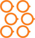 6 Pcs Airtight Rubber Seals Rings for Glass Jars, Leak-proof Silicone Replacement Gasket - 3.7 Inches (Orange)