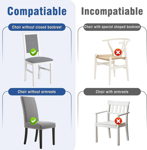 Zipcase 6 Pack Clear Dining Chair Covers/Slipcovers, Waterproof PVC Material, Set of 6