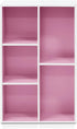 Furinno 5-Cube Open Shelf, Reversible, White/Pink 11069WH/PI