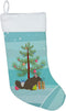 Caroline's Treasures BB9242CS Chinchilla Christmas Stocking, Teal Fireplace Hanging Holiday Decor