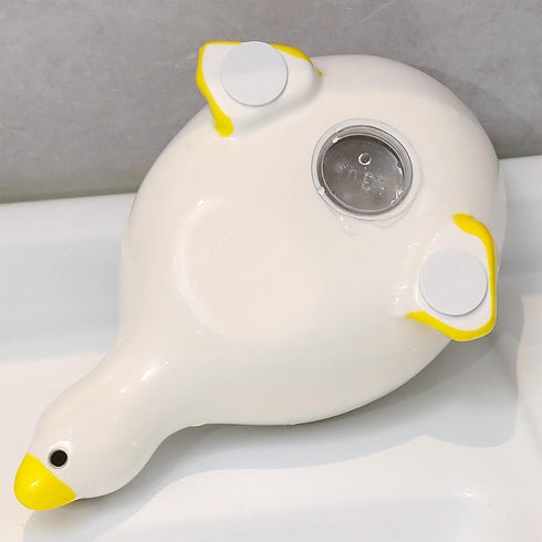 Fewile 1 Pack Shower,Bathroom,Bar,Kitchen,Counter Duck Ceramic Soap Dishes,Soap Holder with Drain,Soap Dish