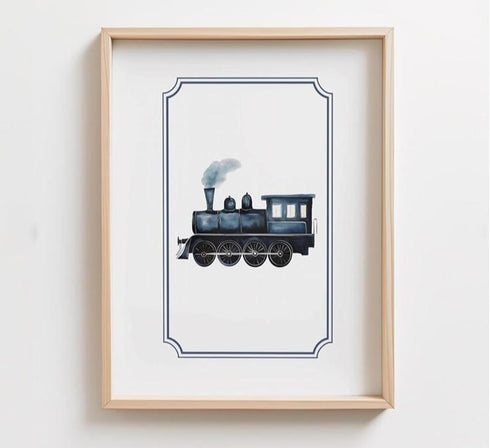 6Pcs Sailboat 8"x10" Vintage Transportation Nursery Wall Art Navy Blue Hot Air Balloon Biplane Train Truck Pictures