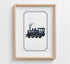 6Pcs Sailboat 8"x10" Vintage Transportation Nursery Wall Art Navy Blue Hot Air Balloon Biplane Train Truck Pictures
