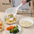 2 Pieces Slotted Strainer Scoop Colander, Plastic Skimmer Spoon with Handle for Kitchen Cooking, White and Orange