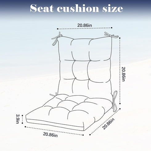 41.7"*20.8" High Back Outdoor Chair Cushions Waterproof Outdoor Patio Chair Seat Pad and Back Floral Rocking Chair